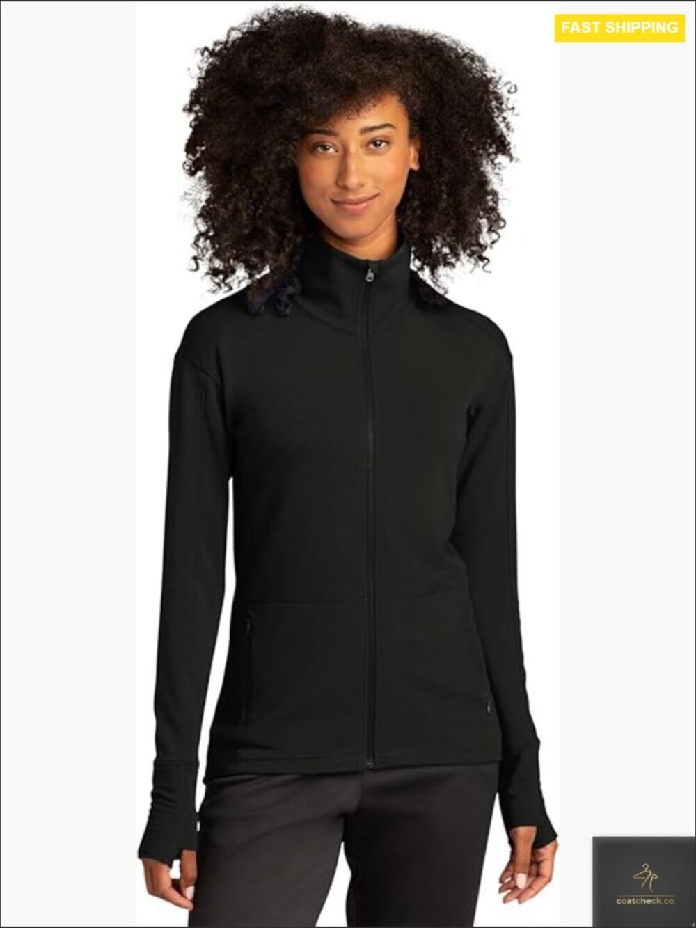 Sport-Tek Women's Sport-Wick Flex Fleece Full Zip Jacket Thumbholes